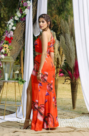 Mahima Mahajan-Orange One Off-Shoulder Skirt Set-INDIASPOPUP.COM