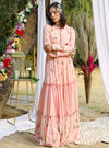 Mahima Mahajan-Light Blush Printed Long Dress-INDIASPOPUP.COM