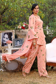 Mahima Mahajan-Light Blush Printed Jacket Set-INDIASPOPUP.COM
