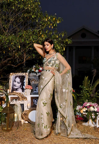 Mahima Mahajan-Jade Organza Saree Set-INDIASPOPUP.COM