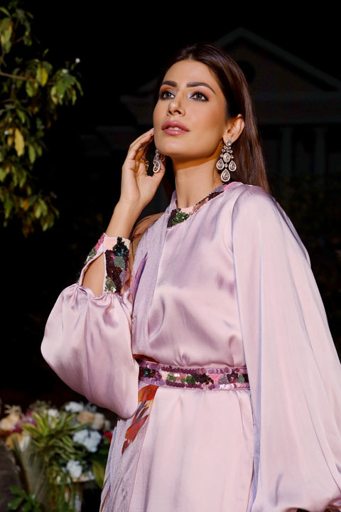 Mahima Mahajan-Lilac Modal Satin Kurti Set-INDIASPOPUP.COM