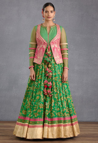 Torani-Green Shirin Anarkali Jacket Set-INDIASPOPUP.COM