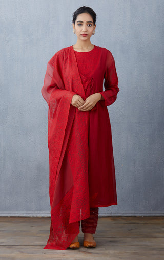 Torani-Ruby Surkh Kiyah Kurta Set-INDIASPOPUP.COM