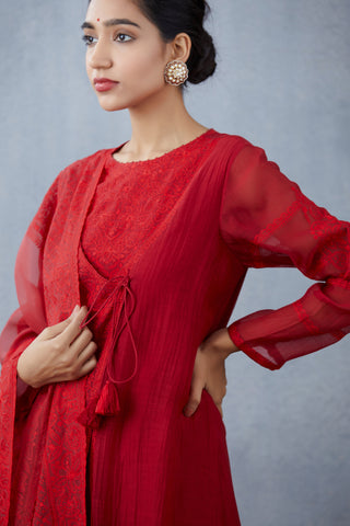 Torani-Ruby Surkh Kiyah Kurta Set-INDIASPOPUP.COM