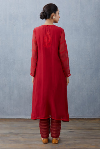 Torani-Ruby Surkh Kiyah Kurta Set-INDIASPOPUP.COM