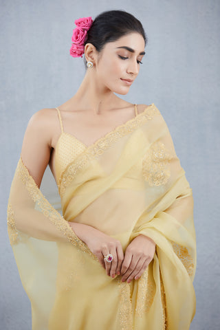 Torani-Yellow Sunhera Aadira Saree-INDIASPOPUP.COM