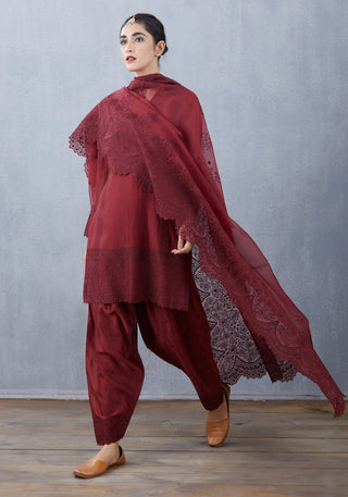 Torani-Maroon Sloka Kurta Set-INDIASPOPUP.COM