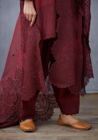 Torani-Maroon Sloka Kurta Set-INDIASPOPUP.COM