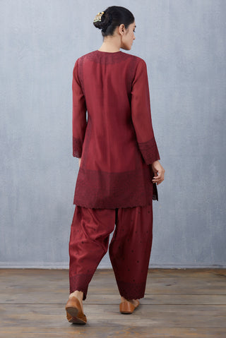 Torani-Maroon Sloka Kurta Set-INDIASPOPUP.COM