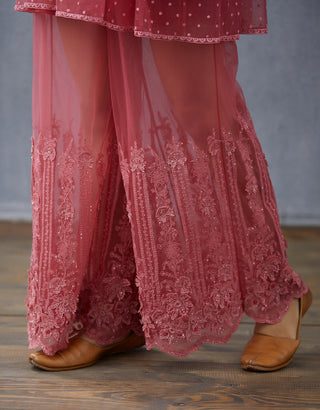 Torani-Old Rose Gulaab Pravya Kedia With Pants-INDIASPOPUP.COM