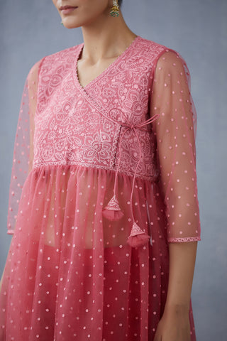 Torani-Old Rose Gulaab Pravya Kedia With Pants-INDIASPOPUP.COM