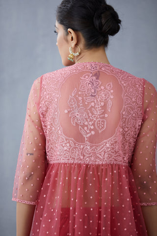 Torani-Old Rose Gulaab Pravya Kedia With Pants-INDIASPOPUP.COM