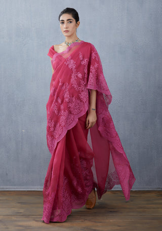 Torani-Scarlet Gulkand Farrin Saree-INDIASPOPUP.COM