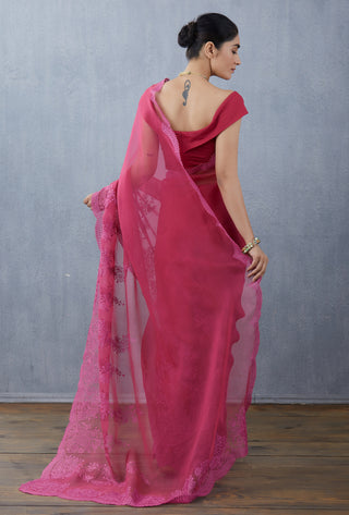 Torani-Scarlet Gulkand Farrin Saree-INDIASPOPUP.COM