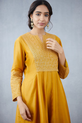 Torani-Yellow Sunehra Saanvi Kurta With Pants-INDIASPOPUP.COM