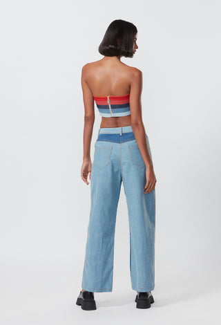 Saaksha & Kinni-Denim Blue Bustier And Jeans-INDIASPOPUP.COM