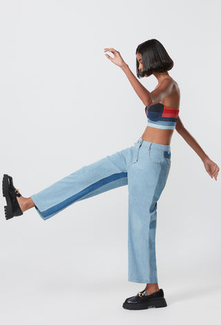 Saaksha & Kinni-Denim Blue Bustier And Jeans-INDIASPOPUP.COM