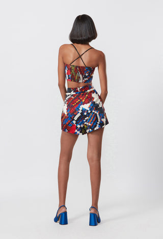 Saaksha & Kinni-Multicolor Printed Bustier And Shorts-INDIASPOPUP.COM