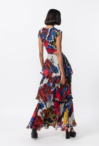 Saaksha & Kinni-Multicolor Printed Tiered Dress-INDIASPOPUP.COM
