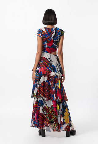 Saaksha & Kinni-Multicolor Printed Tiered Dress-INDIASPOPUP.COM