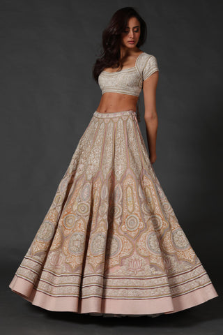 Rohit Bal-Ivory Net Lehenga Set-INDIASPOPUP.COM