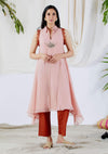 Devyani Mehrotra-Pink Asymmetrical Kurta Set-INDIASPOPUP.COM