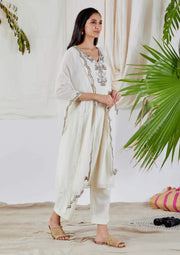 Devyani Mehrotra-Ivory Embellished Panelled Kurta Set-INDIASPOPUP.COM