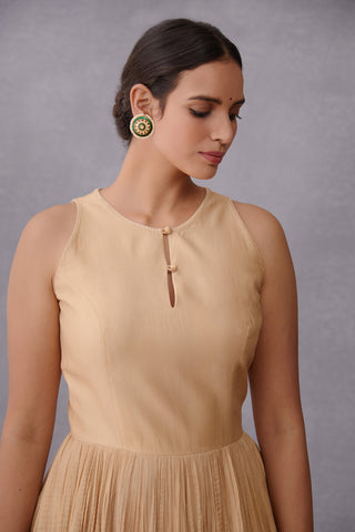 Torani-Natural Beige Chandan Dhuni Dress With Jacket-INDIASPOPUP.COM