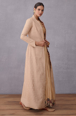 Torani-Natural Beige Chandan Dhuni Dress With Jacket-INDIASPOPUP.COM