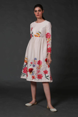 Balance By Rohit Bal-Ivory Digital Printed Dress-INDIASPOPUP.COM