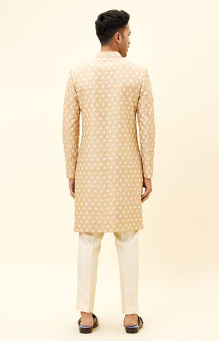 Sva By Sonam And Paras Modi-Beige Sherwani With Pants-INDIASPOPUP.COM