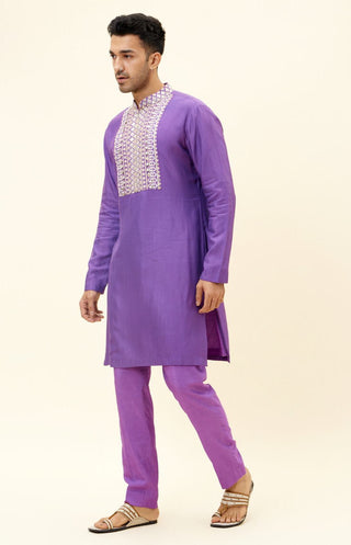 Sva By Sonam And Paras Modi-Purple Kurta With Pants-INDIASPOPUP.COM