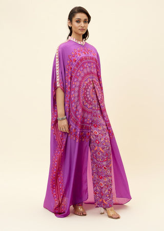 Sva By Sonam And Paras Modi-Purple Ravi Butta Print Kaftan With Pant-INDIASPOPUP.COM