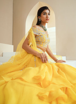 Yellow Embellished Lehenga Set