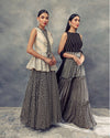 Bhumika Sharma-Ivory Embroidered Jacket With A Black Bindu Print Anarkali-INDIASPOPUP.COM