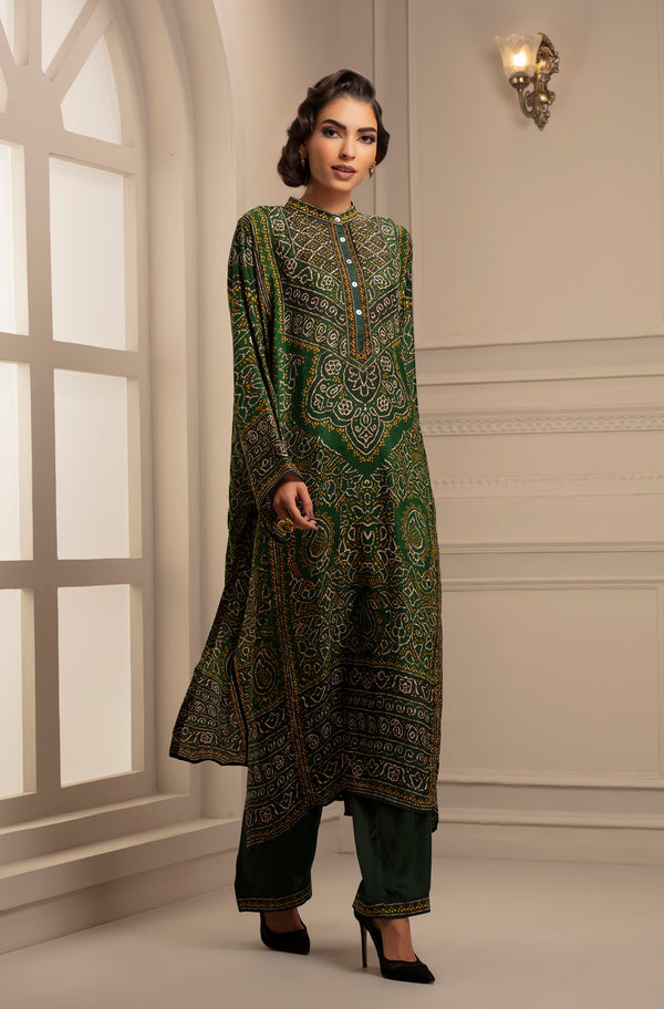 Rajdeep Ranawat-Emerald Tunic With Pant-INDIASPOPUP.COM
