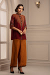 Rajdeep Ranawat-Red & Brown Top With Pant-INDIASPOPUP.COM