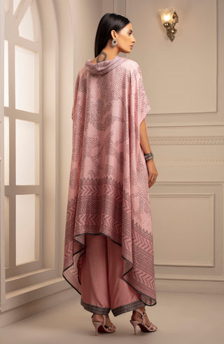 Rajdeep Ranawat-Blush Cowl Neck Tunic & Pant-INDIASPOPUP.COM