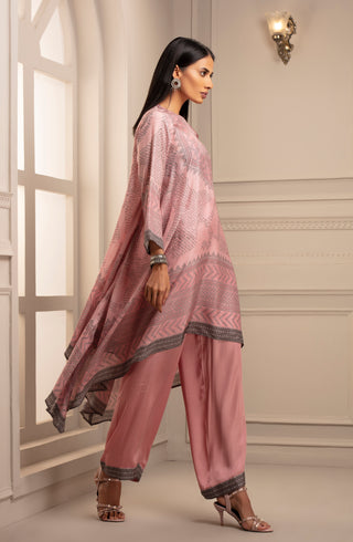 Rajdeep Ranawat-Blush Draped Tunic And Pant-INDIASPOPUP.COM