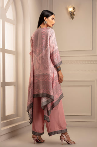 Rajdeep Ranawat-Blush Draped Tunic And Pant-INDIASPOPUP.COM