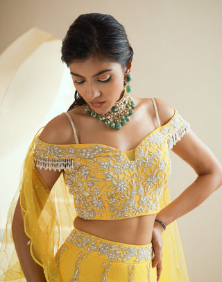 Yellow Embellished Lehenga Set