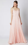 Pink Peacock Couture-Peach Embroidered Sleeveless Gown-INDIASPOPUP.COM