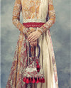 Bhumika Sharma-Ambi Jaal Print Anarkali With Embroidered Dupatta & Belt-INDIASPOPUP.COM