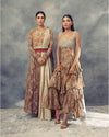 Bhumika Sharma-Ambi Jaal Print Anarkali With Embroidered Dupatta & Belt-INDIASPOPUP.COM