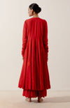 Label Earthen-Red Kurta With Pants-INDIASPOPUP.COM