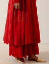 Label Earthen-Red Kurta With Pants-INDIASPOPUP.COM