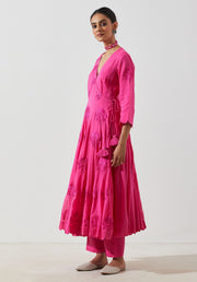 Label Earthen-Rani Pink Kurta With Pant-INDIASPOPUP.COM
