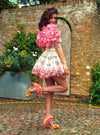 Papa Don'T Preach By Shubhika-Pink & Ivory Baby Doll Silk Dress-INDIASPOPUP.COM