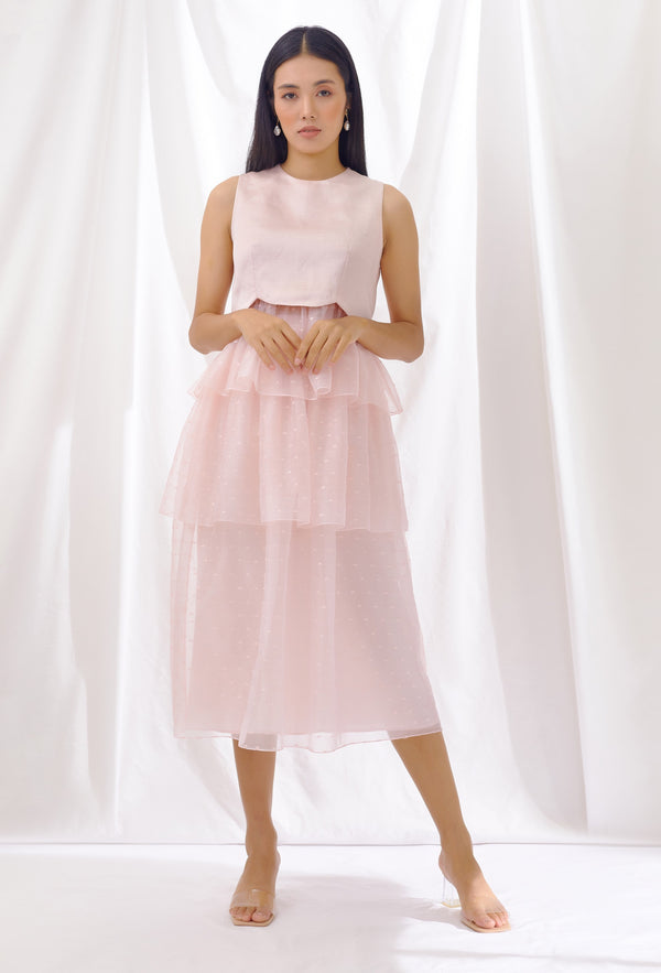 Lavanya Ahuja-Rosewater Peplum Top And Skirt Set-INDIASPOPUP.COM