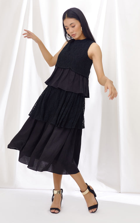 Lavanya Ahuja-Midnight Peplum Top And Skirt Set-INDIASPOPUP.COM